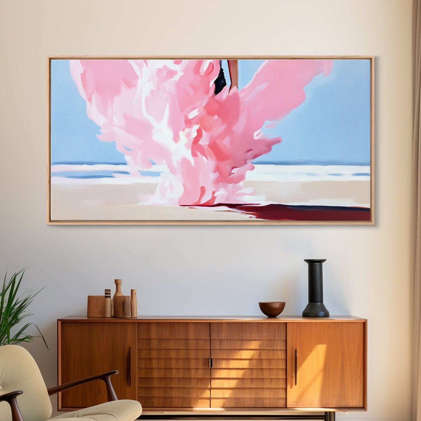 Pink Smoke Painting, Abstract Dreamy Art, Surreal Cloud Wall Decor, Soft Pastel Aesthetic, Modern Statement Piece, Canvas Print