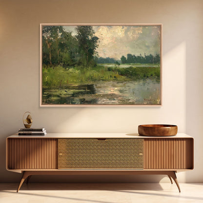 NuevArt Vintage Landscape Art Print | Vintage Painting | Wall Art | Large Print | Landscape Painting | Fall Art Print | Framed Canvas