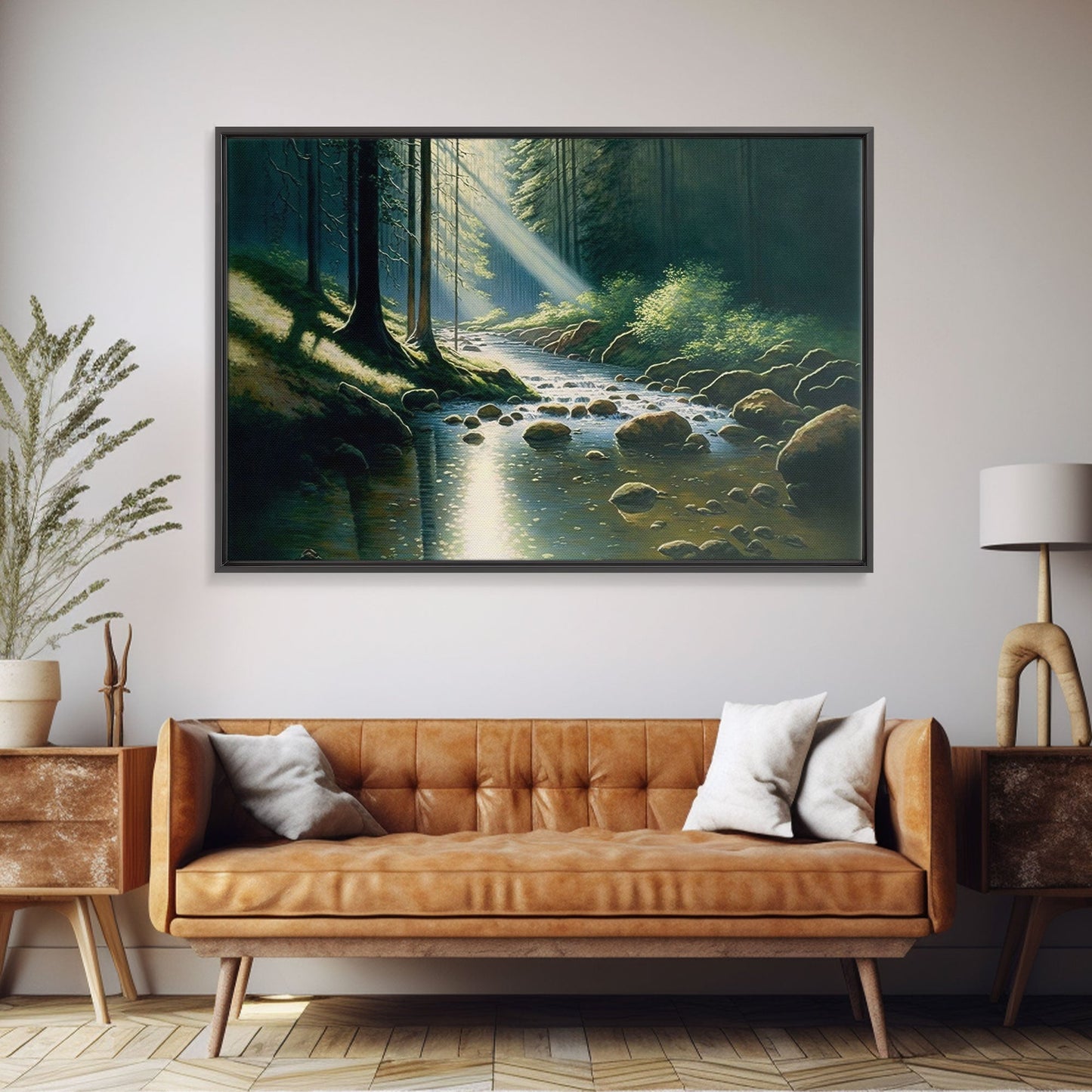 Colorful Watercolor Art, Framed Canvas Print, unique wall art, framed wall art, Landscape watercolor