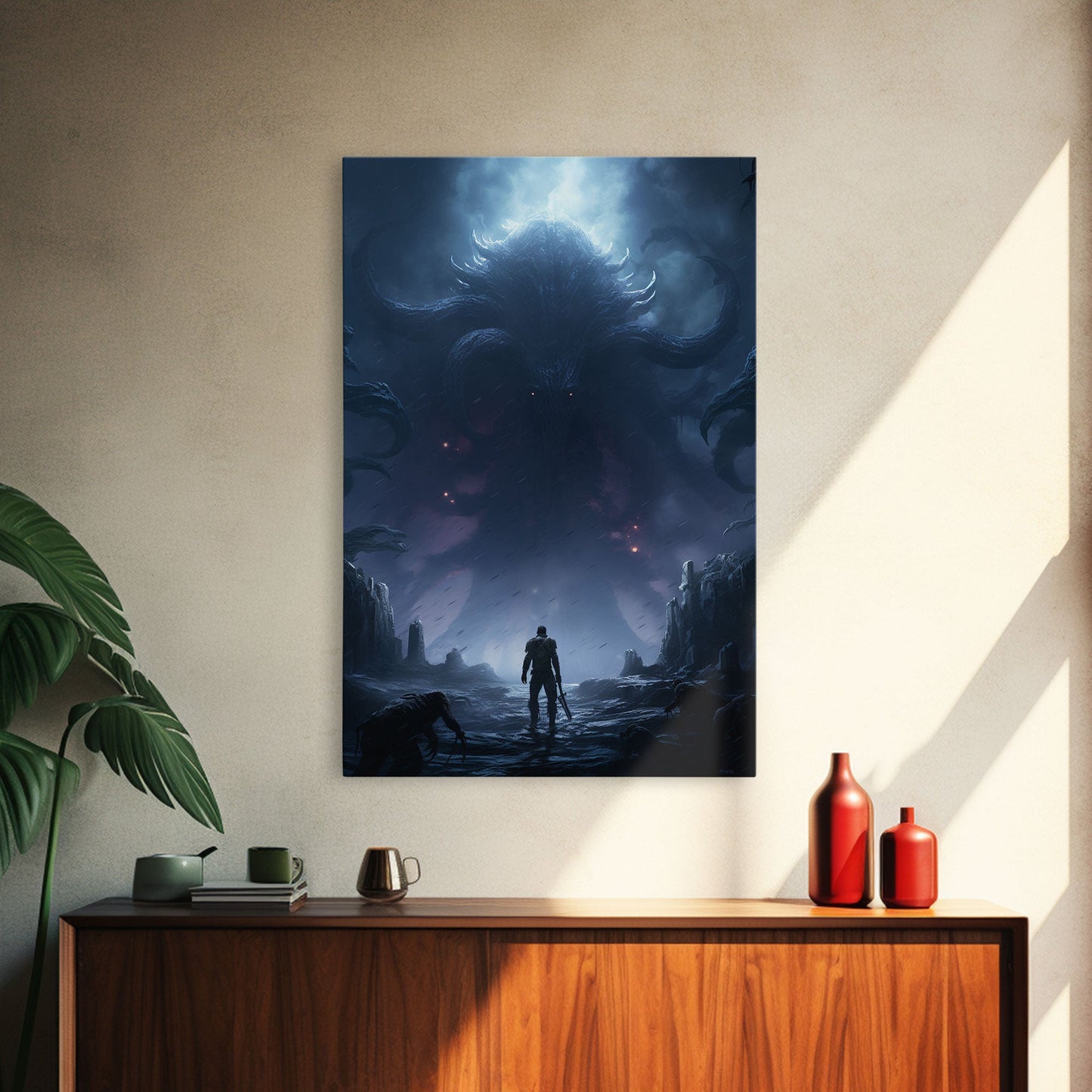 Apocalypse, Dark Art Print, dark fantasy art, Canvas Print, Wall Hanging, Portrait Art, Spooky Decor, Horror Home Decor, Unique Gift