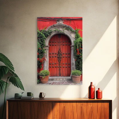 Change Hacienda Architecture Framed Canvas Print, Mexican Wall Art, Art of Mexico, Original Artwork, Wood Framed Ready To Hang