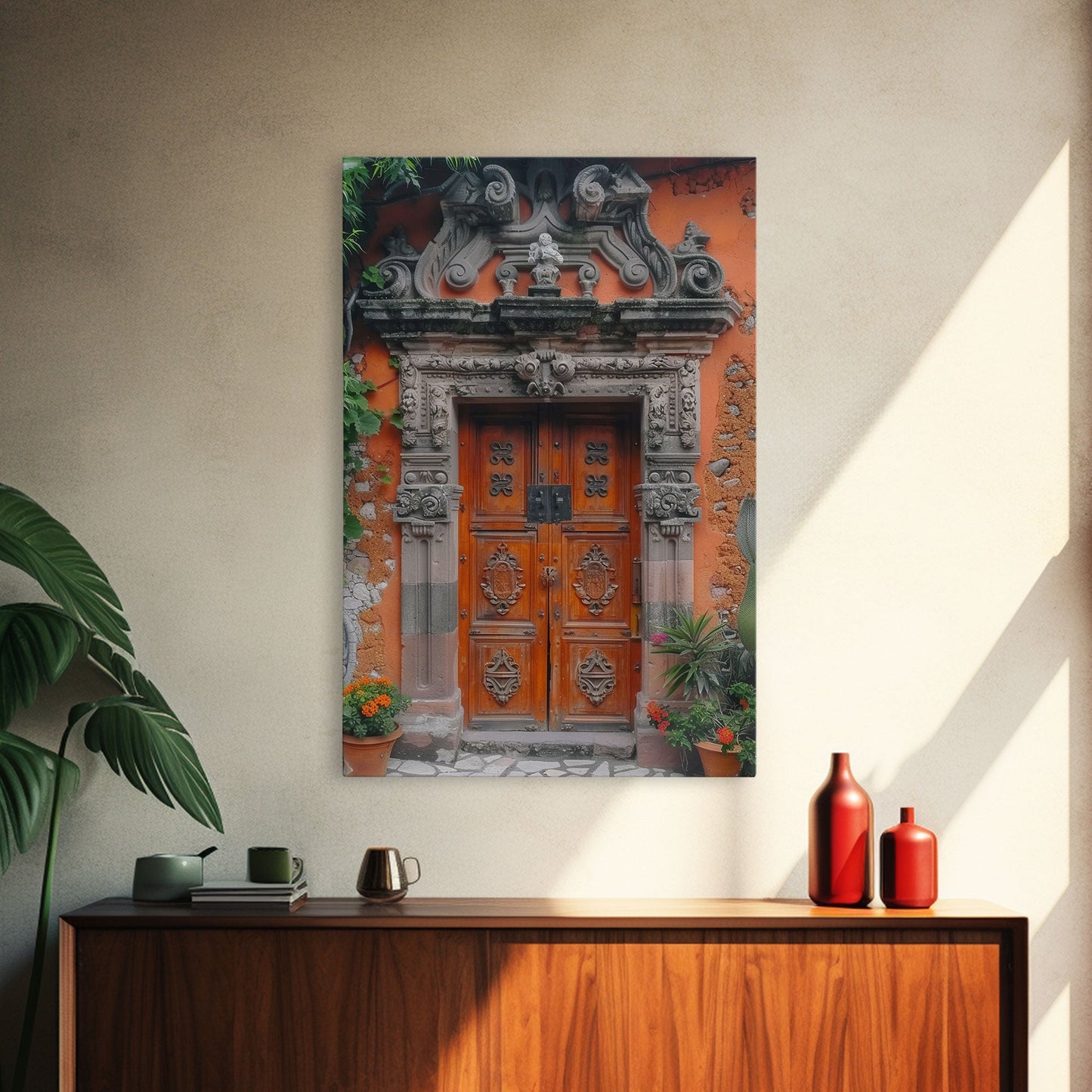 Change23 Colorful Indian Architecture Canvas Print, Traditional Art if India, Photography Print, Indian Wall Art, Living Room Decor