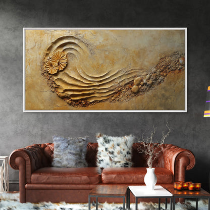 Textured Wave Art, Coastal Decor, Beach House Wall Art, Nautical Painting, Framed Canvas Print, Ocean Inspired Art, Rustic Wall Art