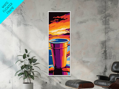 Coffee Cup, Rustic Kitchen Art, Warm Tones, Framed Canvas Print, Cozy Coffee Bar Wall Decor, Modern Kitchen Wall Art