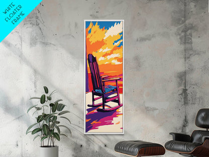 Cozy Porch, Rocking Chair, Canvas Print, Fall Home Decor, Rustic Wall Art, Warm Autumn Aesthetic, Living Room Wall Hanging