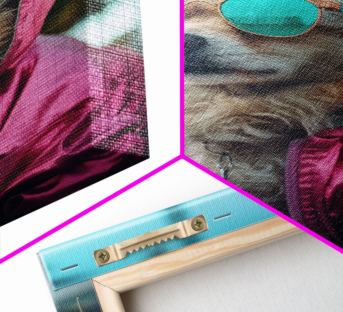 Pomeranian Wall Print, Dog Wall Art, Dog With Shades, Pink Shirt, Funny Wall Art, Framed Wall Art, Framed Canvas, Wall Print, Wall Canvas