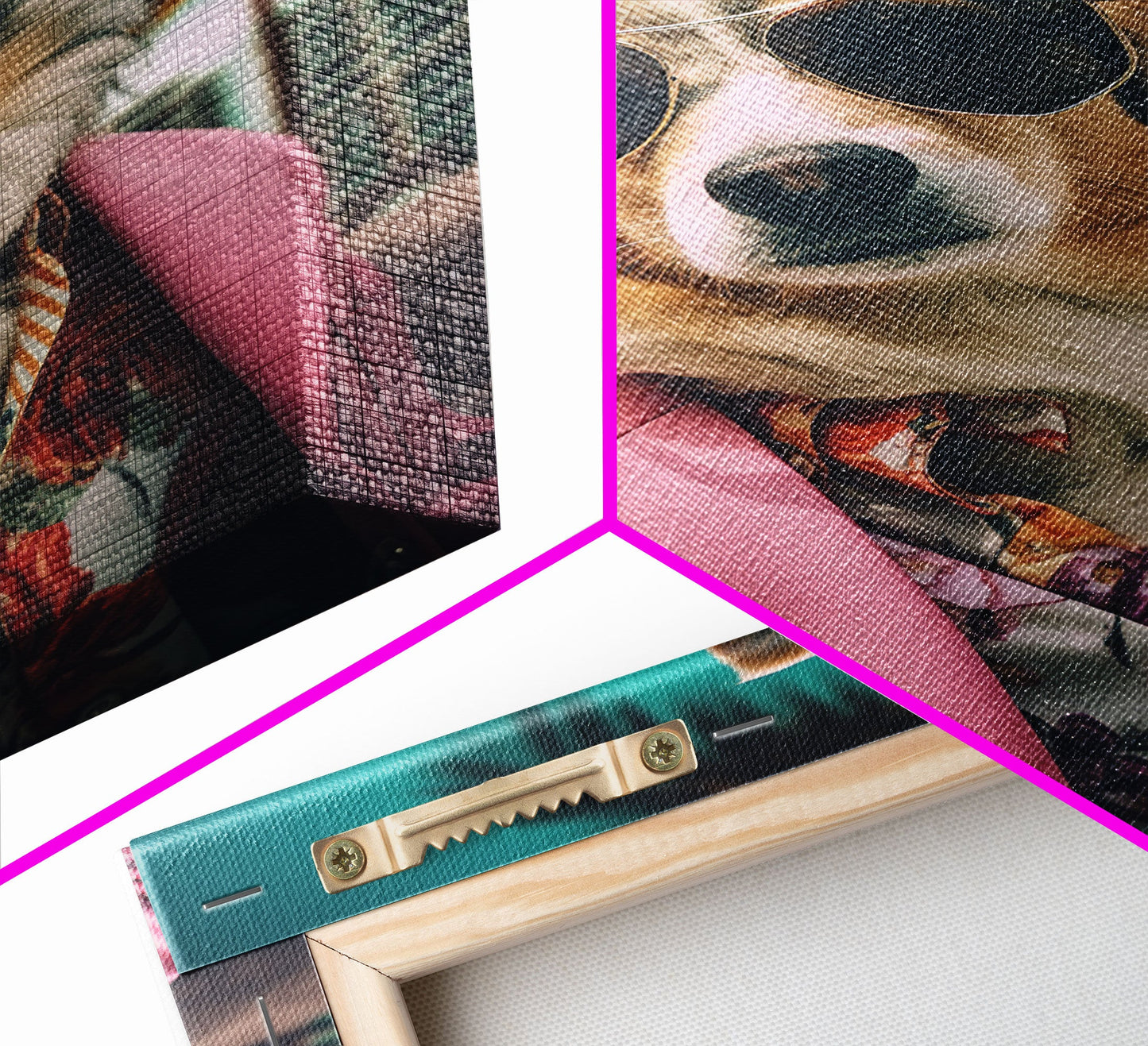 Corgi Wall Print, Dog Wall Art, Dog Sunglasses, Pink Suit, Floral Shirt, Funny Art, Framed Wall Art, Framed Canvas, Wall Print, Wall Canvas