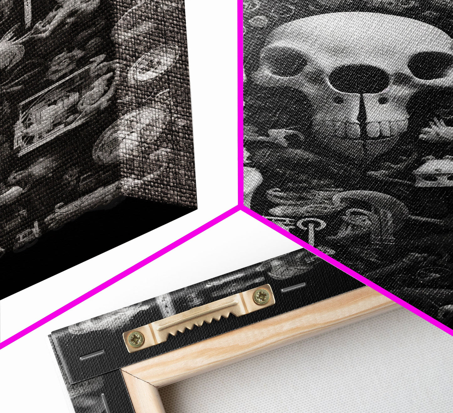 Collection of Trinkets Wall Art, Weird Wall Art, Black And White, Minimalist Print, Wall Decor, Canvas Print, Wall Art, Framed Canvas