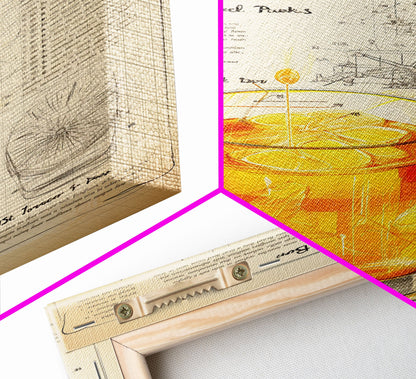 Cocktail Wall Art, Bar Cart Art, Cocktail Gift, Canvas Print, Wall Art, Vertical Print, Dorm Room Art, Kitchen Wall Decor, Friendship Gift