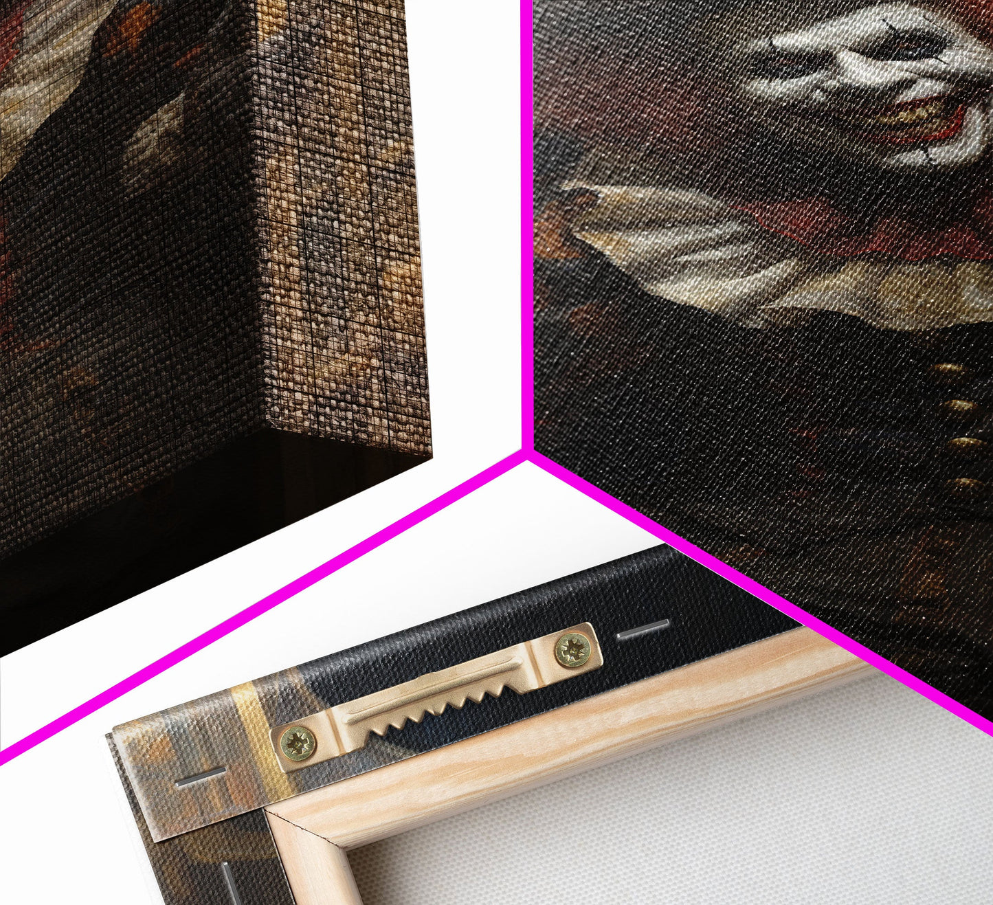 Scary Victorian Clown, Coulrophobia, Framed Canvas Print, Victorian Gothic Halloween Art, Oddities and Curiosities, Halloween Decoration