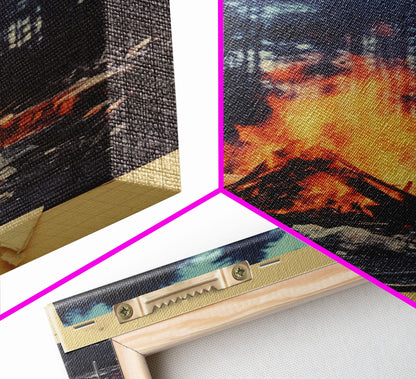 Camp, Outdoors Art, Campfire, Nature Wall Art, Canvas Print, Wall Hanging, Portrait Art, Friendship Gift, Modern Office Art, Bookshelf Decor