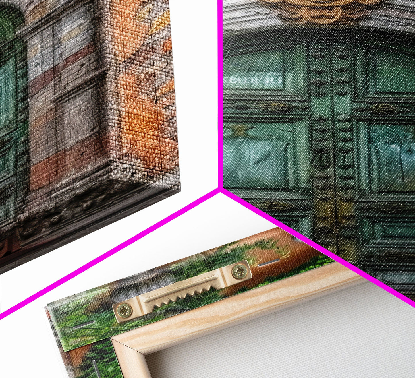 Change23 Hacienda Architecture Framed Canvas Print, Mexican Wall Art, Art of Mexico, Original Artwork, Wood Framed Ready To Hang