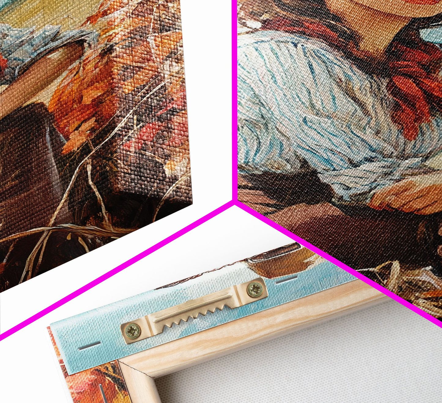 Country fall harvest framed canvas print pumpkins and a serene autumn landscape perfect seasonal wall art for rustic farmhouse home decor