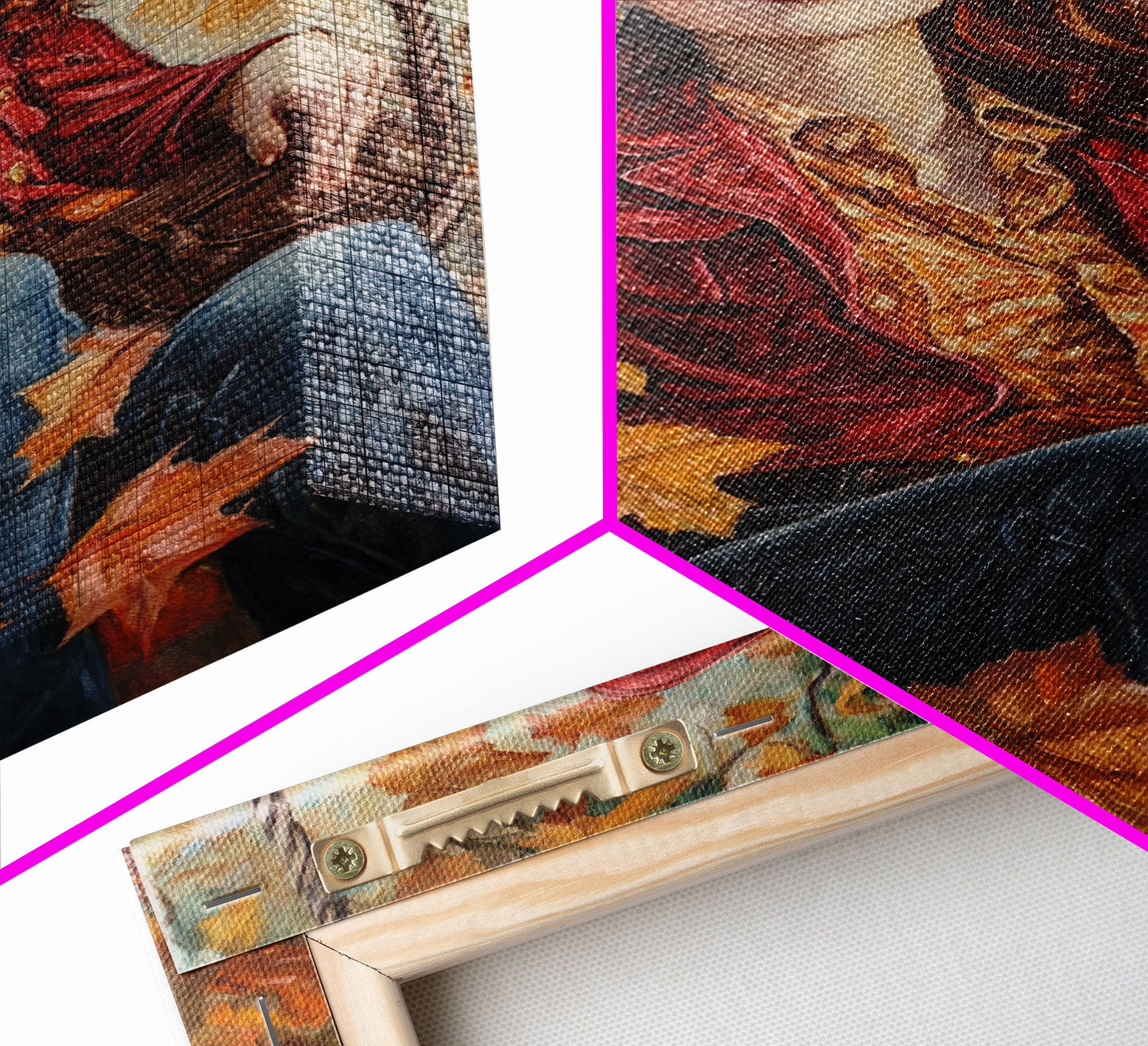 Fall Cowgirl Enjoying Her Swing, Framed Canvas Print, Autumn Decor, Cute Wall Art Gift Idea