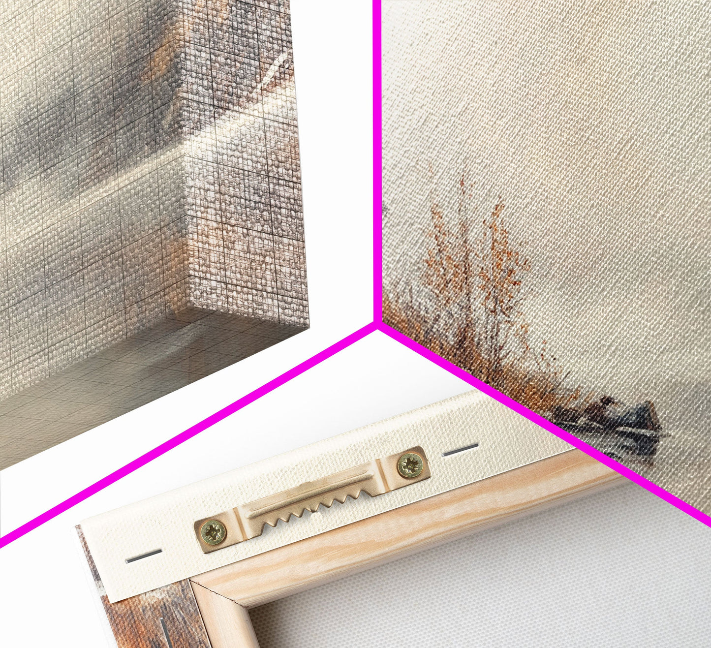 Fall On The River, Framed Canvas Print, Beautiful Watercolor Painting Of an Autumn Landscape, Ready To Hang Seasonal Decor