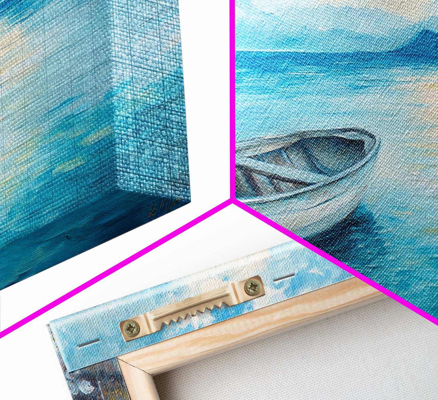 Boat on Tranquil Lake Canvas Print Coastal Landscape Art Nautical Wall Art Rustic Decor Above Sofa Artwork Bedroom Art Original Painting