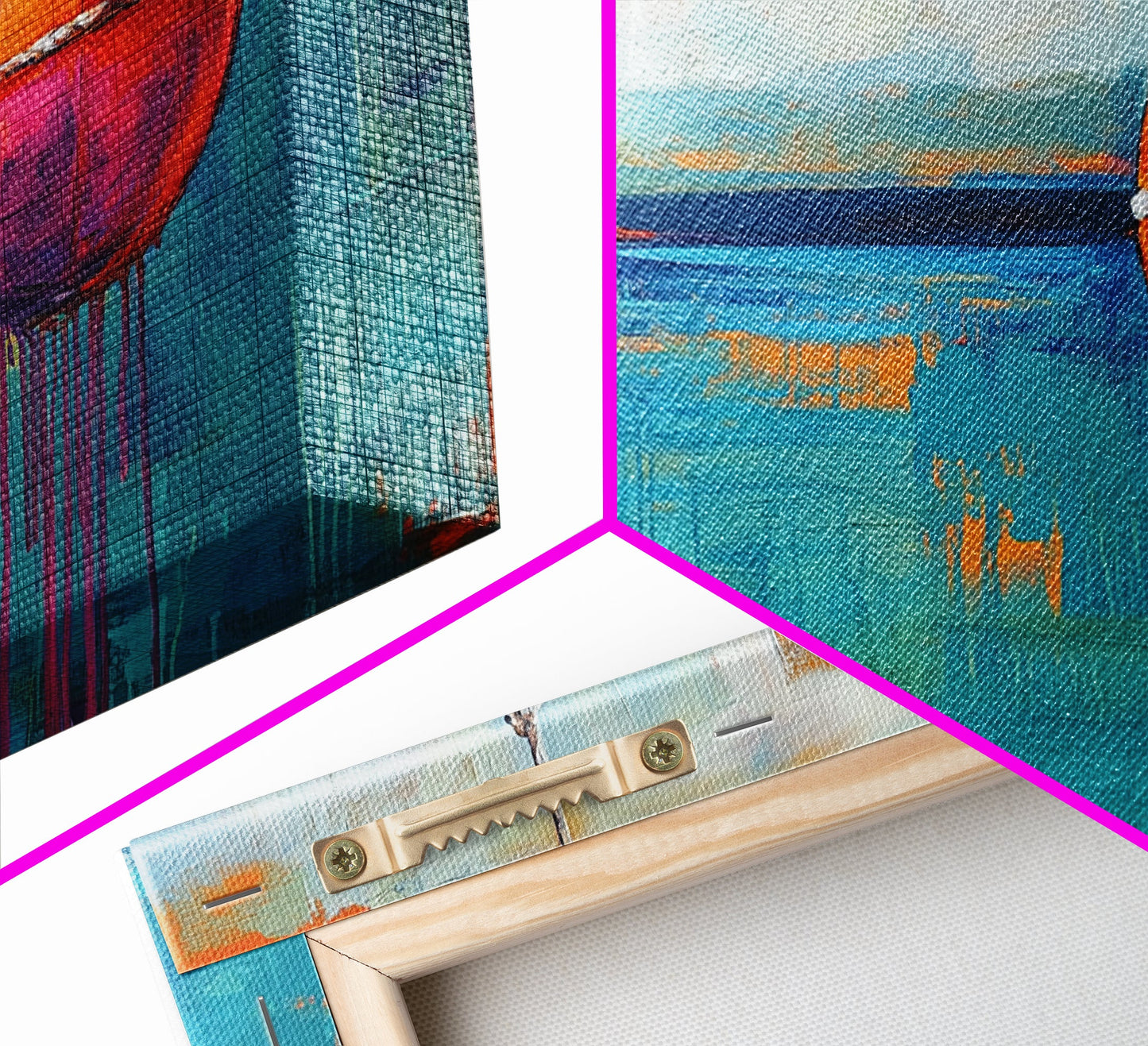 Nautical Buoy Painting, coastal wall art, blue and green wall art, nautical decor, ocean painting, framed canvas print, rustic decor