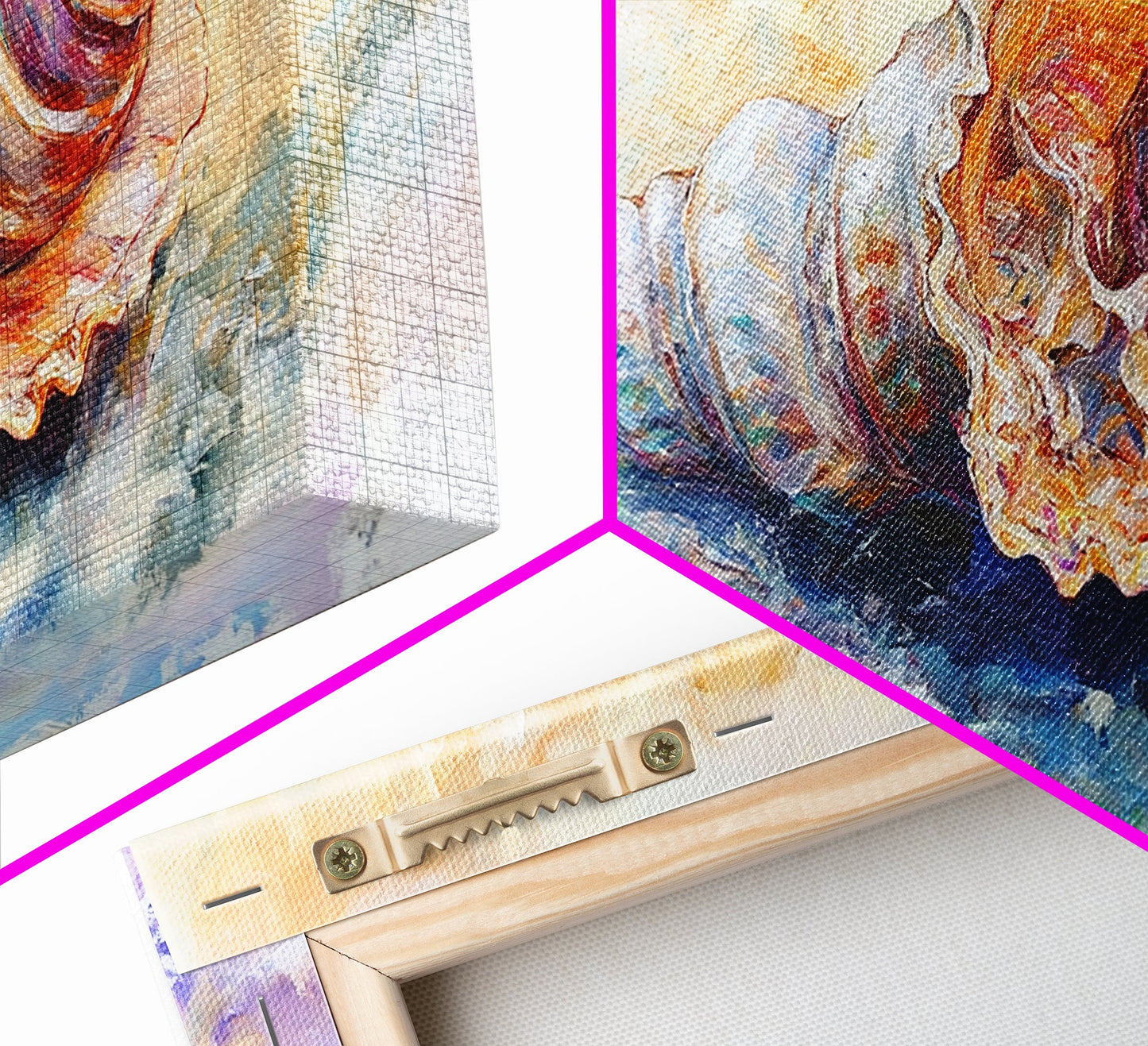 Shell Painting, Coastal Decor, Beach House Wall Art, Nautical Painting, Framed Canvas Print, Ocean Inspired Art, Oyster Shell Art