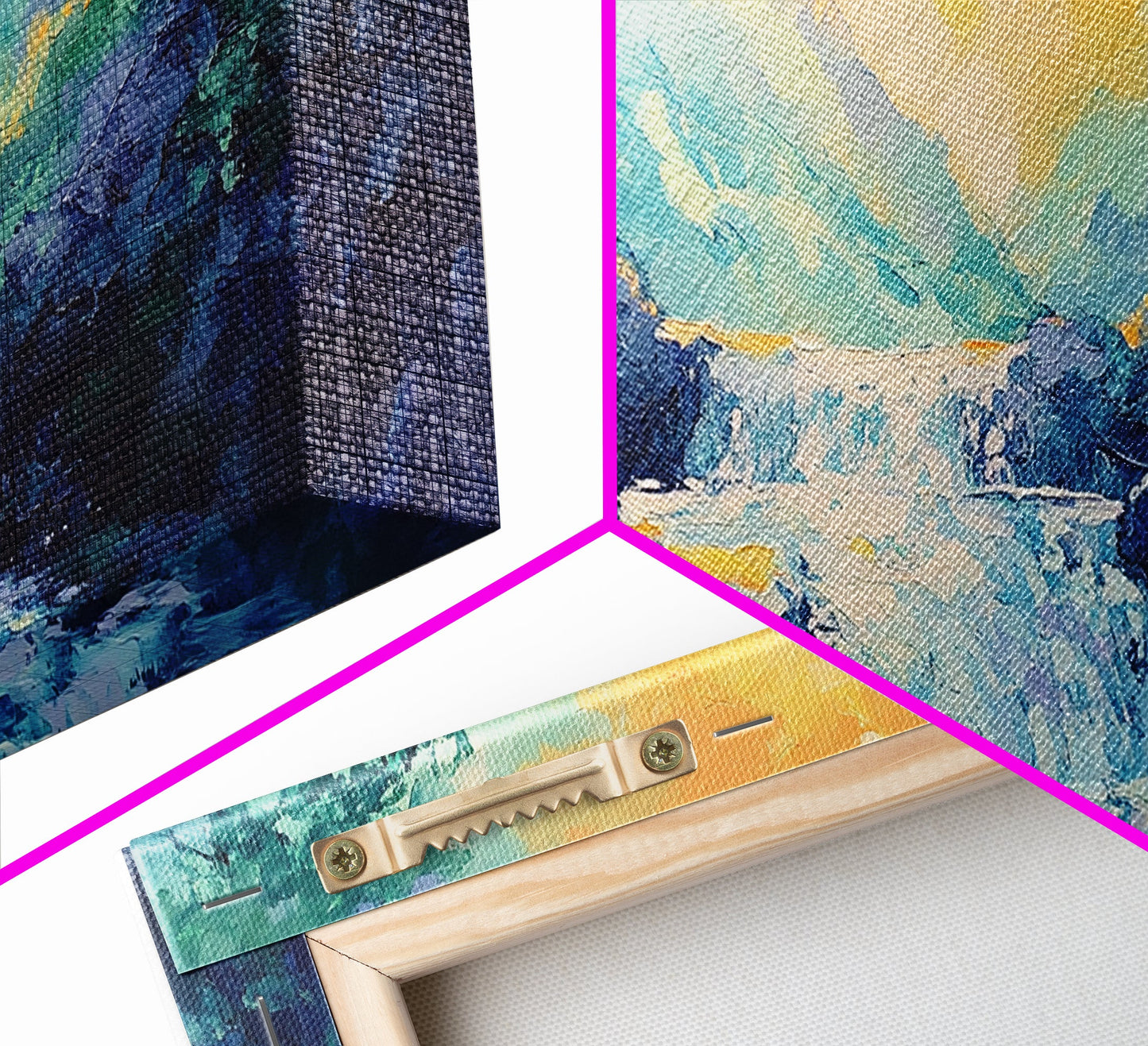 Waterfall Painting, Canvas Print, mountain painting, extra wide painting, nature landscape art, panoramic art, bedroom wall art