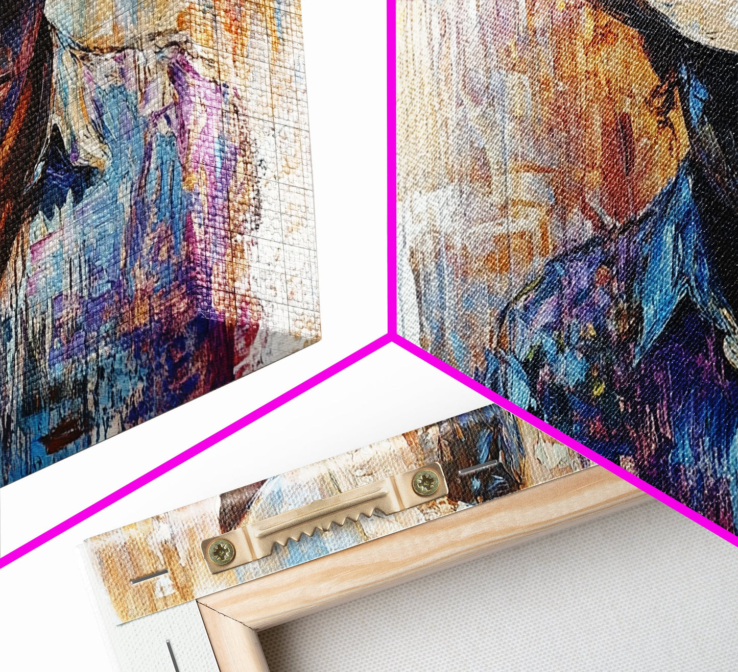 Western Cowboy, black cowgirl painting, rustic wall art, moody art, textured painting, cowboy hat art, farmhouse decor, Canvas Print