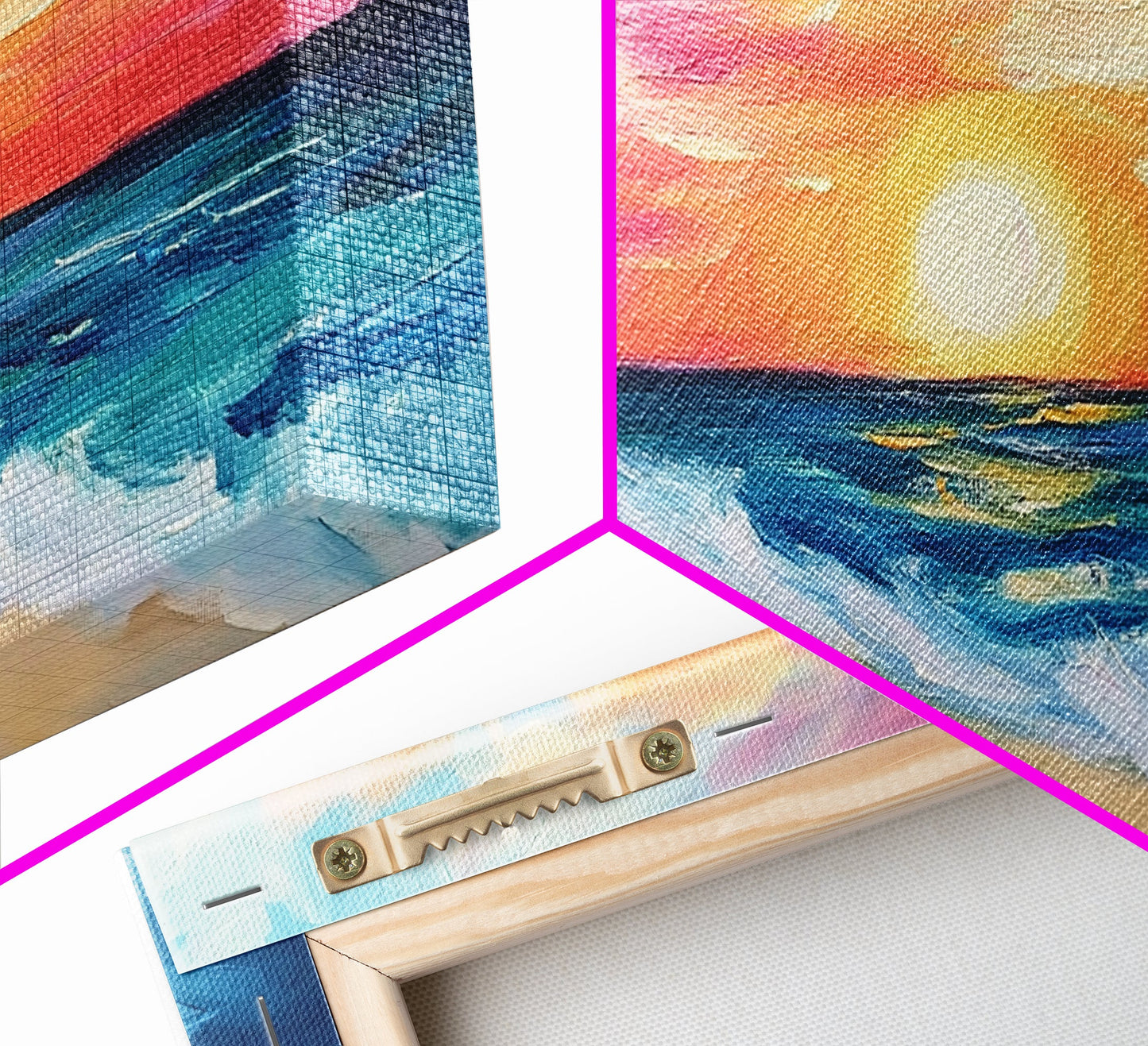 Sunset Beach Painting, Coastal Landscape Art, Nautical Decor, Surf Wall Art, Ocean Sunset Art, Nautical Wall Art, Canvas Print