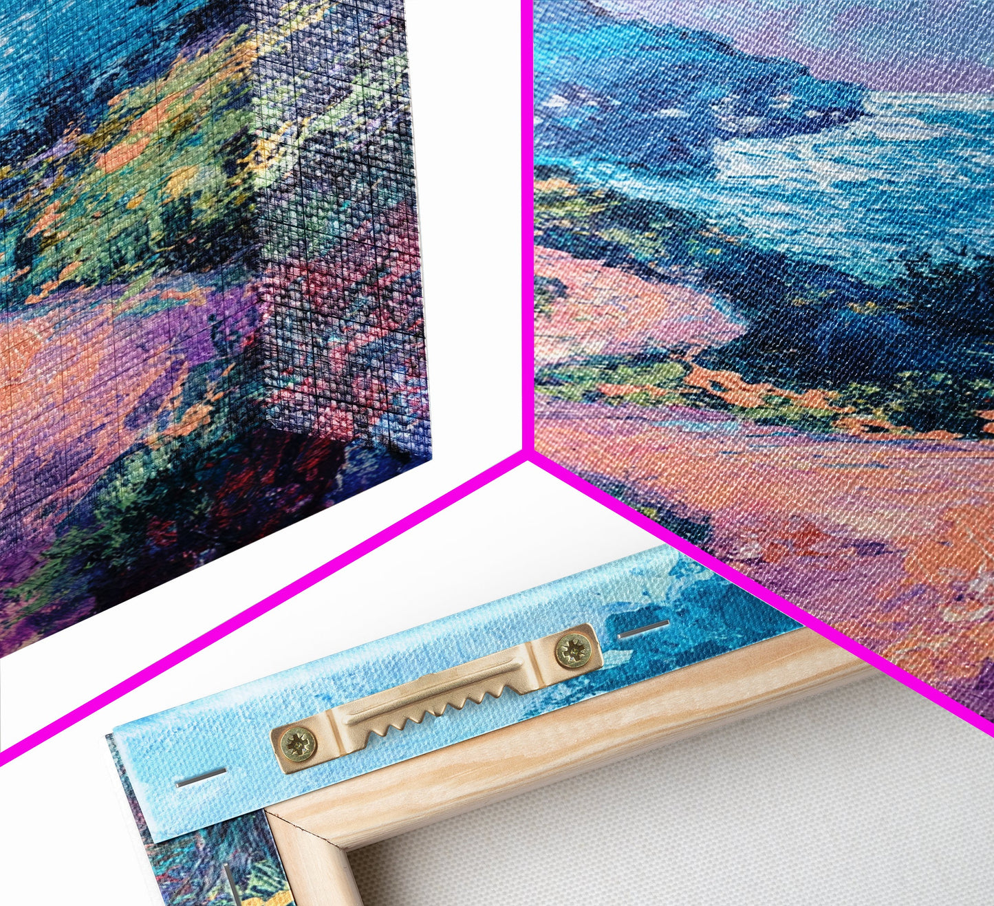 Twilight Coastal Path Canvas Print Impressionist Seascape Wall Art, Romantic Sunset Painting, Beach House Decor, Ocean Artwork