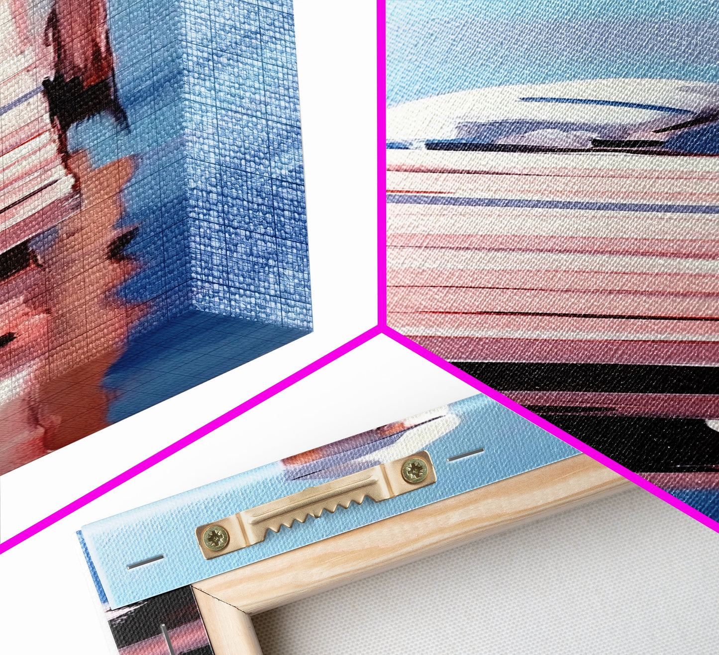 Dock Reflection, Calm Waters, Nautical Aesthetic, Serene Landscape, Coastal Home Decor, Minimal Framed Canvas Print, Tranquil Vibes