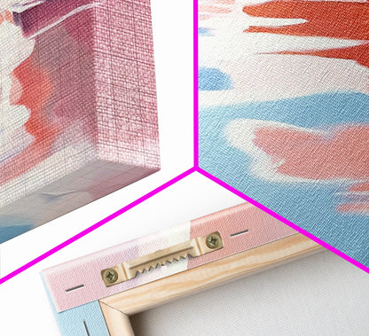 Water Reflection, Abstract Lake Art, Soft Pastel Painting, Minimalist Modern Aesthetic, Dreamy Nature Scene, Framed Canvas Print