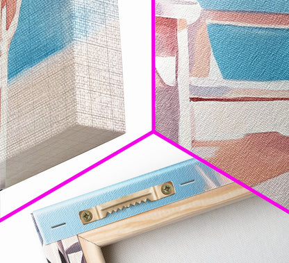 Beach Chair, Summer Relaxation, Coastal Outdoor Art, Vacation Aesthetic, Tropical Home Decor, Minimalist Pastel, Canvas Print, Patio