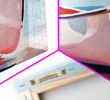 Canoe, Calm Waters, Minimalist Wall Art, Boho Adventure Decor, Nature Inspired Artwork, Lake House Aesthetic, Framed Canvas Print