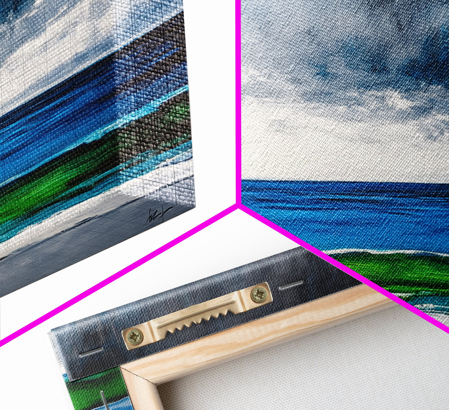 Ocean Horizon, Serene Seascape, Deep Blue, Coastal Wall Art, Minimalist Nature, Framed Canvas Print, Office Decor, Modern Beach Painting