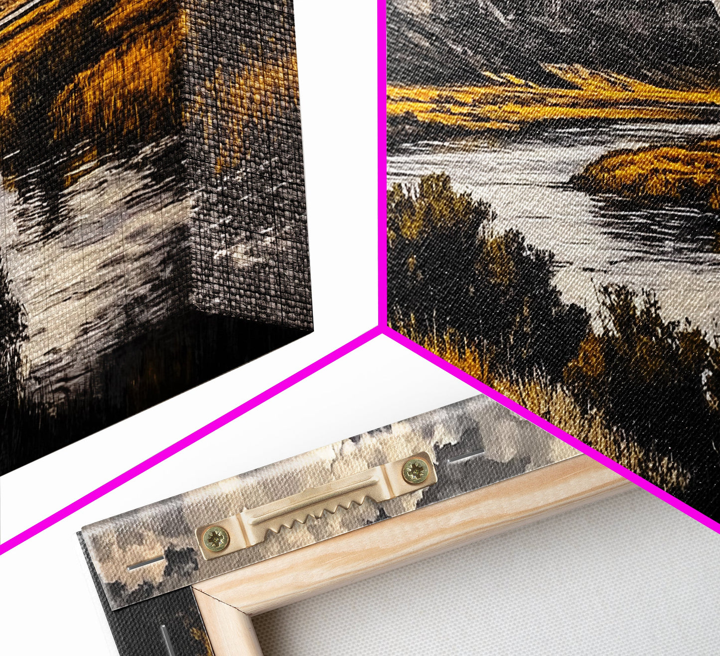 Western River, Rustic Landscape, Southwest Art, Moody Nature Painting, Lodge Wall Decor, Mountain Home Art, Canvas Print, Coastal Print