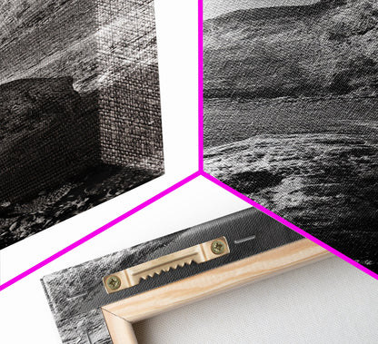 Seaside Cliffs, Coastal Rock, Rugged Beauty, Framed Canvas Print, Nature Wall Art, Rustic Beach Decor, Boho Vibe, Earthy Textures