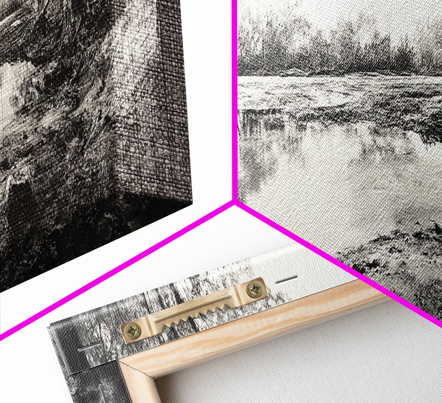 Swamp Scene, Wetlands Wall Art, Nature Reflection Print, Framed Canvas Print, Rustic Living Room Art, Earthy Tones, Woodland Decor