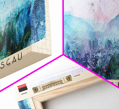 Freiburg Germany Panoramic Travel Poster, Framed Canvas Print or Metal Wall Art, Travel Art, Home Decor, Panoramic Painting, Midcentury Art