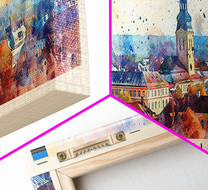 Tartu Estonia Wall Art, Panoramic Travel Poster, Panoramic Framed Canvas Print, City Wall Art, Wall Hanging Home Decor, Travel Art