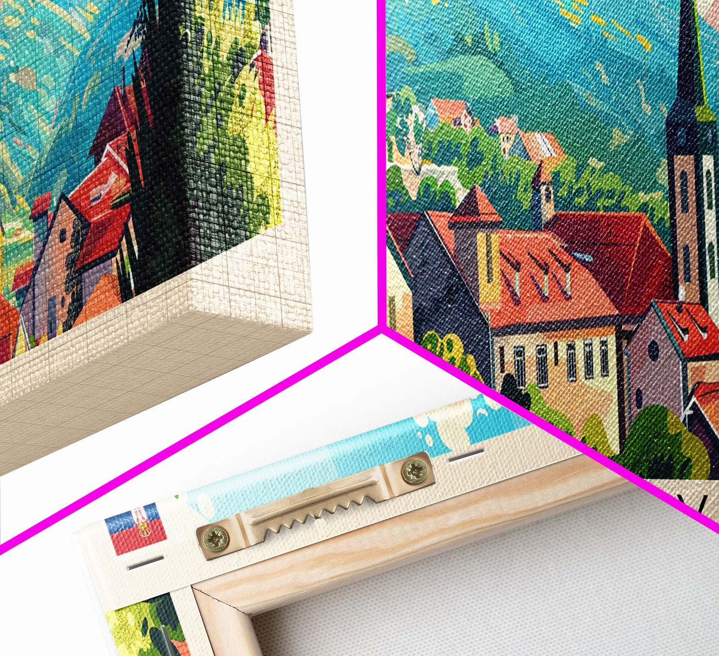 Kraljevo Serbia Panoramic Travel Poster, Framed Canvas Print or Metal Wall Art, Travel Art, Home Decor, Panoramic Painting, Midcentury Art