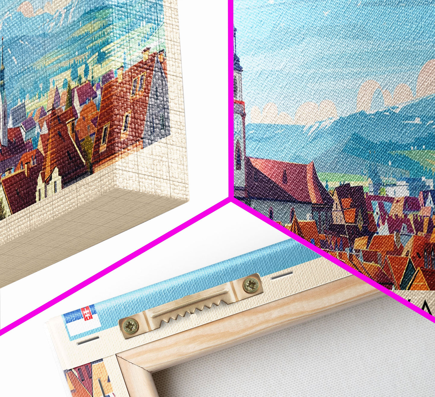 Trnava Slovakia Wall Art, Panoramic Travel Poster, Panoramic Framed Canvas Print, City Wall Art, Wall Hanging Home Decor, Travel Art