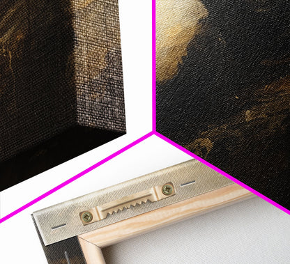 Haunting Grim Reaper with Scythe - Dark Halloween Nightmare Gothic Art Framed Canvas Print, Spooky Wall Decor