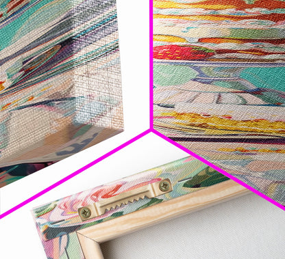 Cake Wall Art Framed and Printed on Canvas, Wall Art for Kitchen or Bakery, Food Art Print, Tall and Narrow Colorful Art for Kitchen