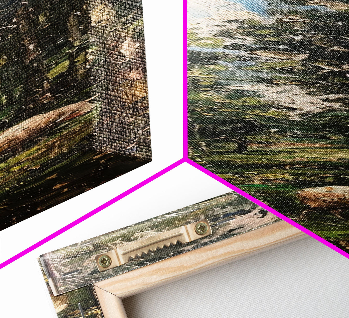 Lambs In The Forest Framed Canvas Print, Unique Farmhouse Decor, Farmhouse Painting, Boho Style Modern Farmhouse Decor Gift For Her