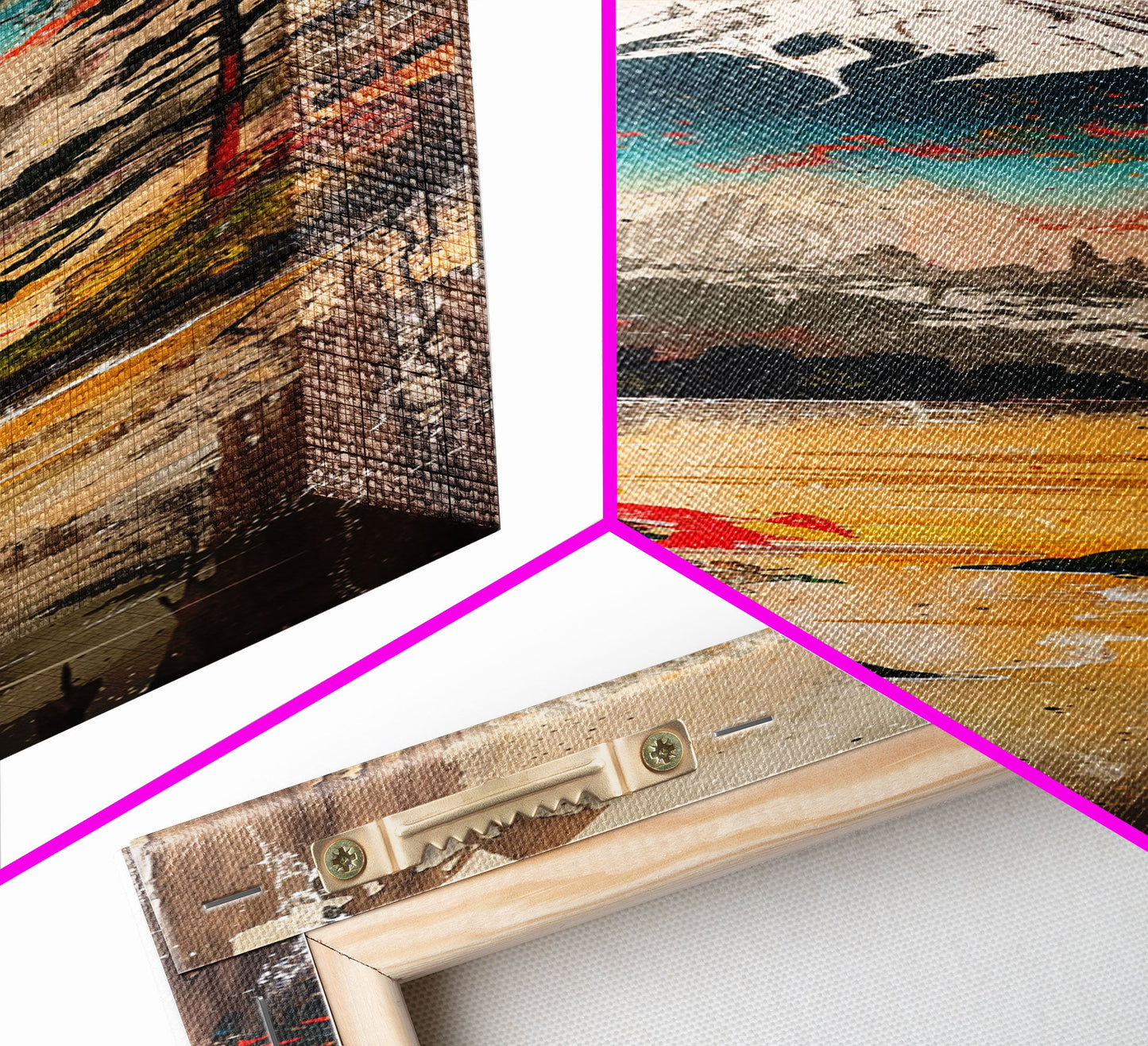 Reflections of Majestic Mountain Peaks in Calm Lake, Minimalist Landscape Framed Canvas Print, Perfect for Nature Inspired Wall Art