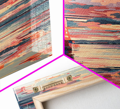 Tranquil Torii Gate Skinny Art Tall Art Japanese Ukiyo-e Inspired Spiritual Landscape Framed Canvas Print