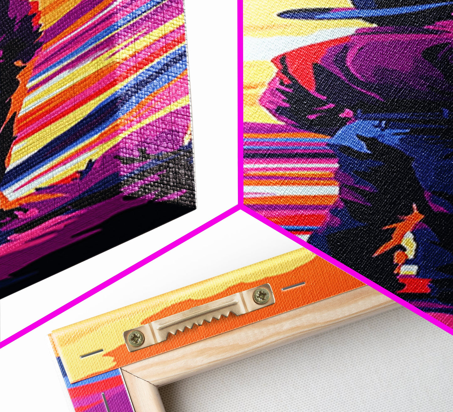 Colorful Sunset Cowboy Art Framed Canvas Print, Southwest Wall Art, Moody Art, Whimsical Art, Pink Orange Wall Art, Tall Narrow Art