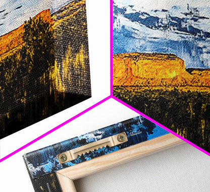 Southwest desert, landscape painting, long narrow wall art, extra wide art, panoramic painting, framed canvas print, rustic decor