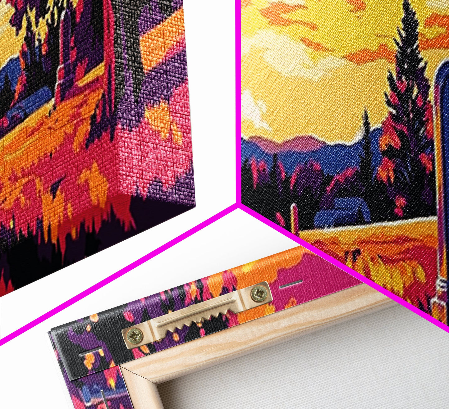 Western Graveyard, cowboy art, gothic painting, southwest wall art, dark angels wall art, extra wide moody art, framed canvas print