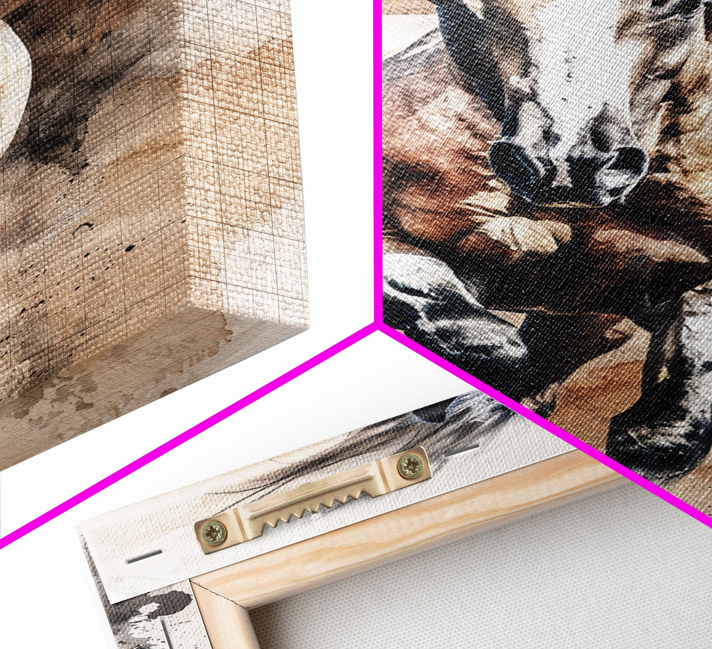 Charging Horse with Dust - Framed Canvas Print, Intense Living Room Art, Bold Bedroom Decor, Equestrian Art, Wall Art