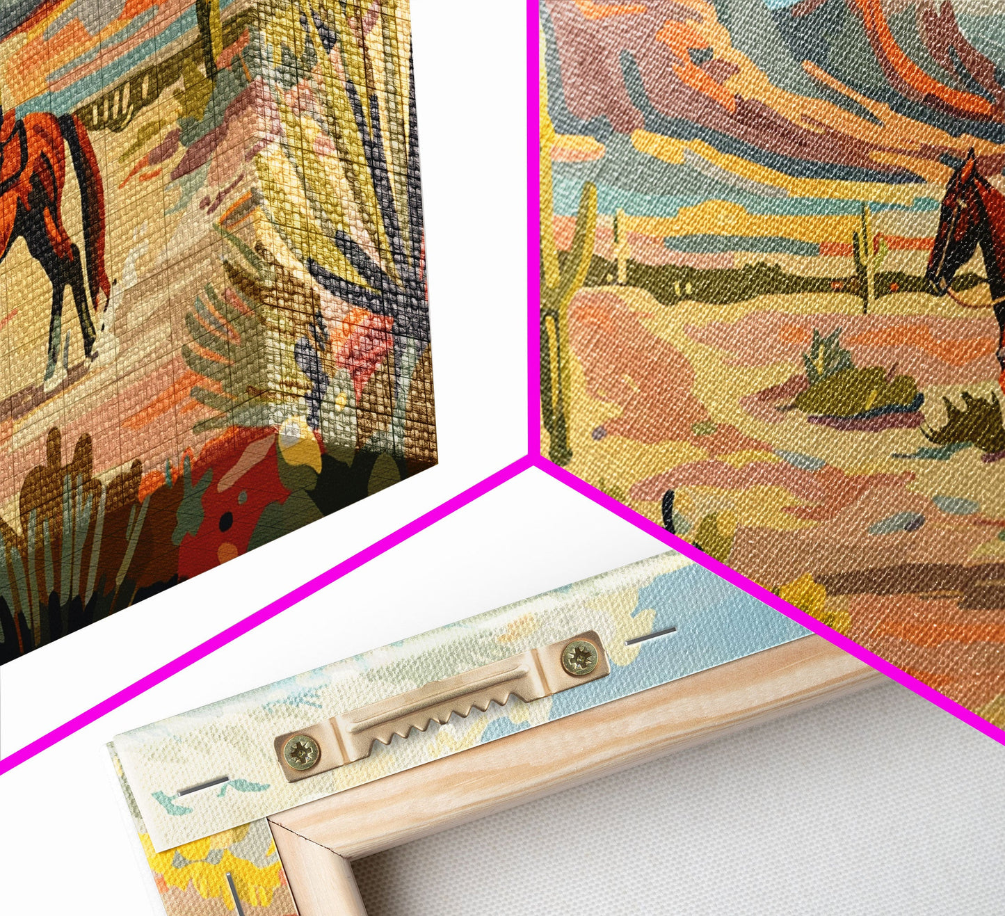 Serene Desert Scene with Cowboy, Ideal for Living Room Art, Framed Canvas Print, Bedroom Decor, Home Decoration, Southwestern Decor