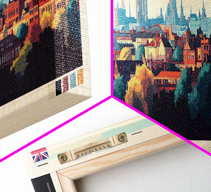 St Albans, England Travel Poster Panoramic Canvas Print, St Albans, England Painting, England Art, St Albans Travel Art, Guest Room Painting