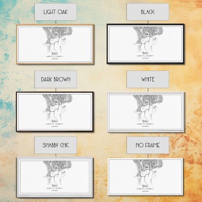 Bali Street Map, Indonesia Map, Map Print, Modern Art, Wall Art, Canvas Print, Asian Wall Art, Over Bed Wall Art, Gift For Friend, Prints